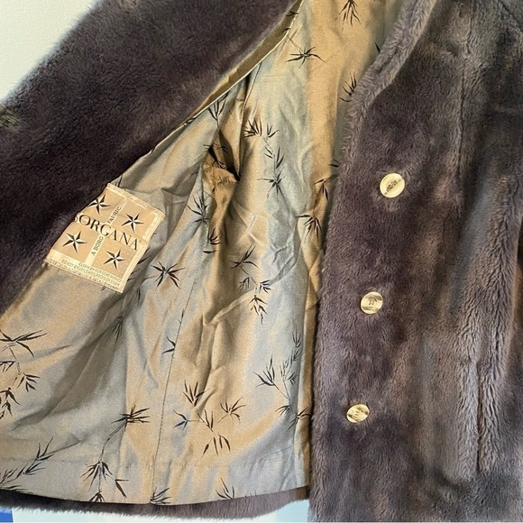 Borgana Vintage faux fur grey short coat medium - Picture 6 of 7